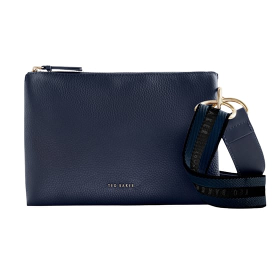 Ted Baker Darceyy Marken-umhängetasche Aus Dunkelblauem Leder Mit Webband - Image 1