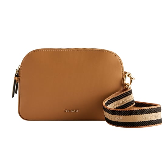 Ted Baker Darcelo Kameratasche Aus Taupefarbenem Leder Mit Markenlogo Und Gurtband - Image 1