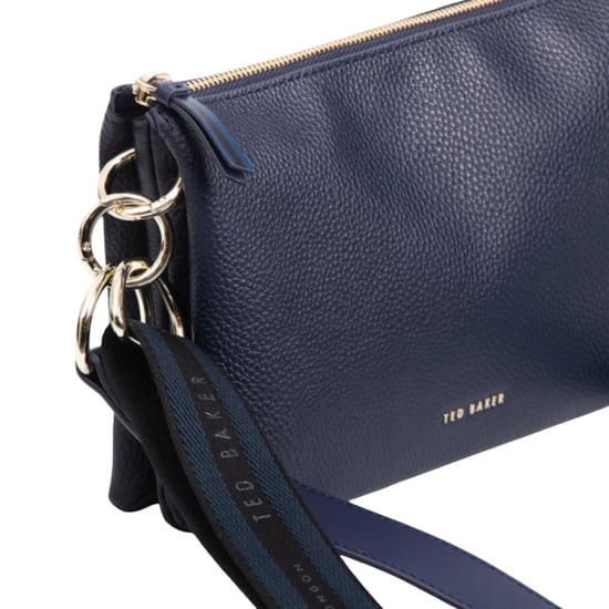 Ted Baker Darceyy Marken-umhängetasche Aus Dunkelblauem Leder Mit Webband - Image 2