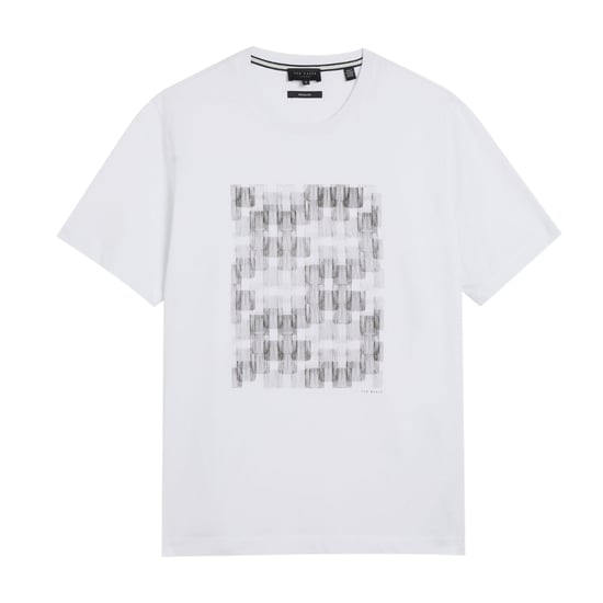 Ted Baker Tessman Box Bedrucktes Weißes T-shirt - Image 1