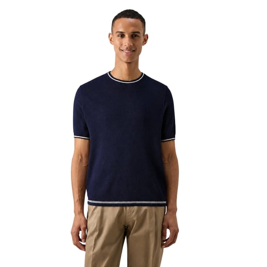 Ted Baker Eriks Regular Strukturiertes T-shirt In Marineblau - Image 2