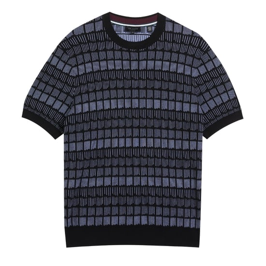 Ted Baker Srevel Regular Jacquard Schwarzes T-shirt - Image 1