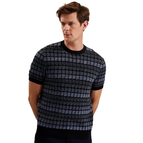 Ted Baker Srevel Regular Jacquard Schwarzes T-shirt - Image 2