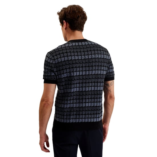 Ted Baker Srevel Regular Jacquard Schwarzes T-shirt - Image 3