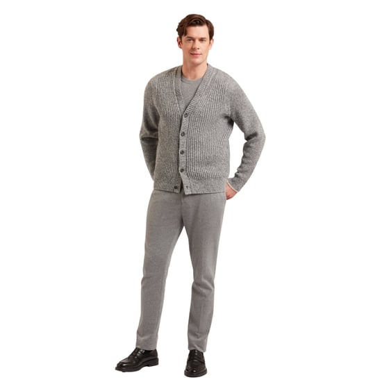 Ted Baker Alman Rippstrickjacke Mit Knöpfen, Grau - Image 3