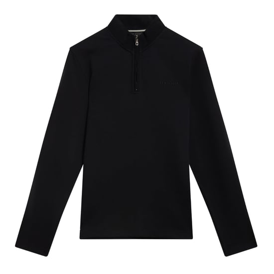 Ted Baker Crabtre Branded Honeycomb Trim Navy Quarter Zip - Image 1