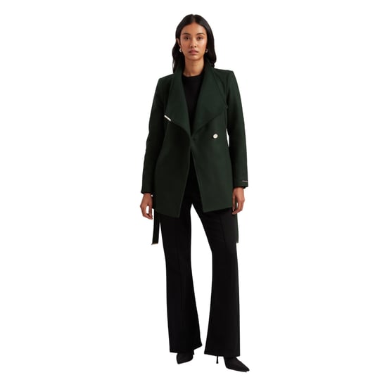 Ted Baker Ross Kurzer Wollmantel Mit Gürtel, Dunkelgrün - Image 1