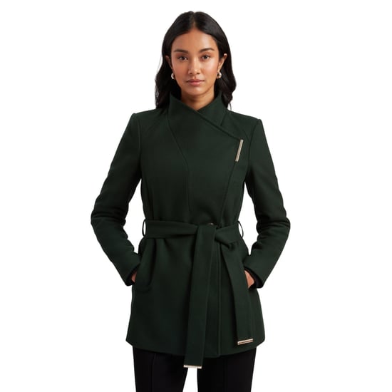 Ted Baker Ross Kurzer Wollmantel Mit Gürtel, Dunkelgrün - Image 2