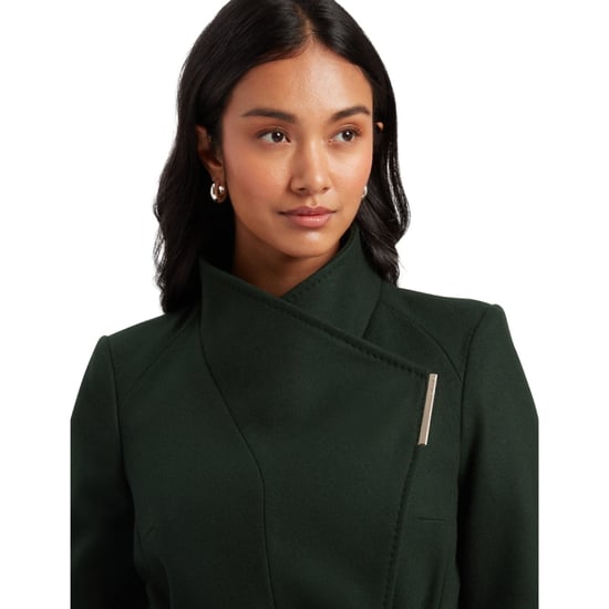Ted Baker Ross Kurzer Wollmantel Mit Gürtel, Dunkelgrün - Image 3