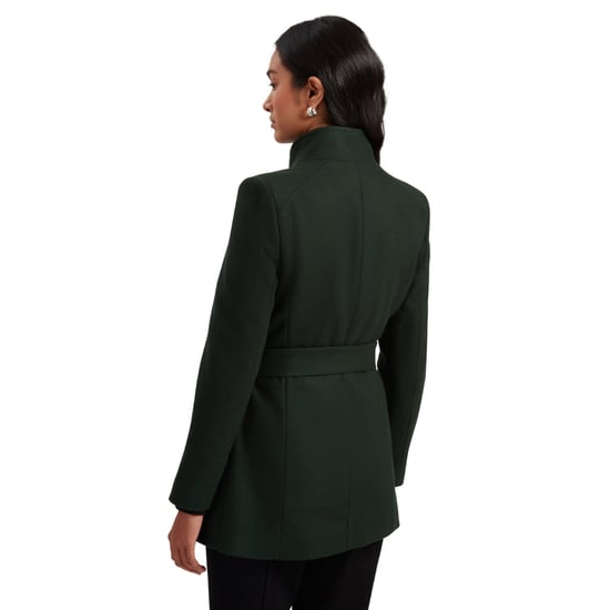 Ted Baker Ross Kurzer Wollmantel Mit Gürtel, Dunkelgrün - Image 4