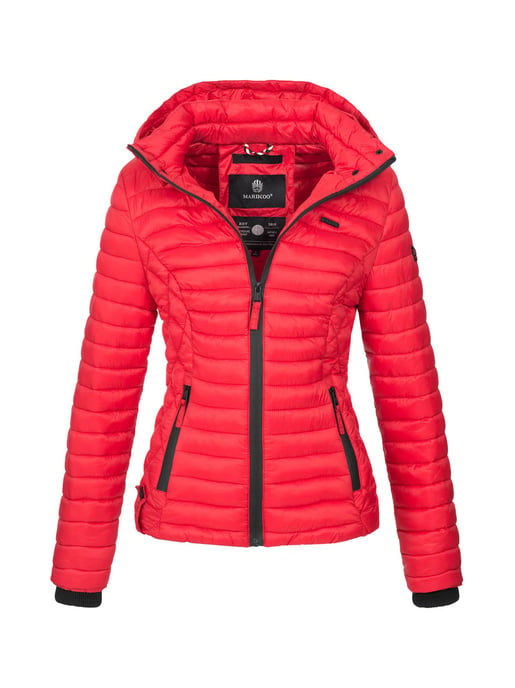 Marikoo Damen Steppjacke Samtpfote mit abnehmbarer Kapuze & Rippbündchen - Image 1