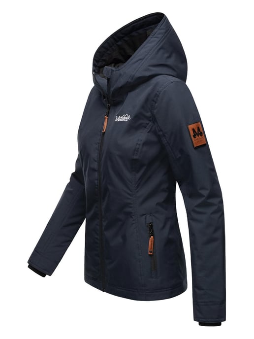 Marikoo Damen Übergangsjacke leichte wind- und wasserabweisende Jacke mit Kapuze Navy - Image 3
