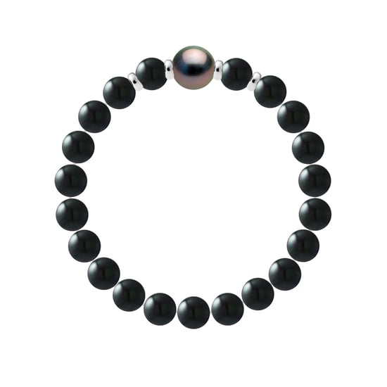 Armband Echte Tahiti-Zuchtperle rund 10-11 mm ONYX — 925er Silber — 21 cm — Herren - Image 2