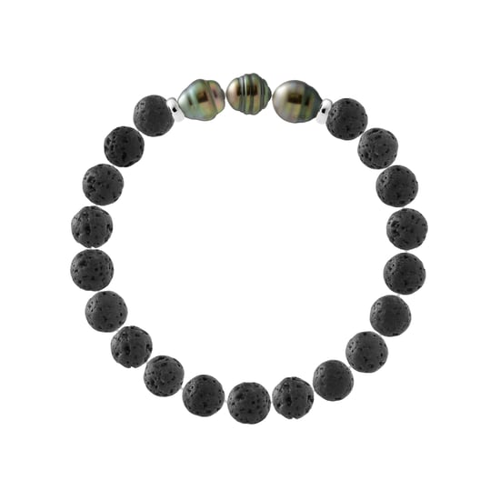 Armband Echte Tahiti-Zuchtperlen geringelt 8-9 mm — 925er Silber — 21 cm — Herren - Image 2