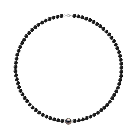 Halskette Echte Tahiti-Zuchtperle rund 10-11 mm — 925er Silber — 50 cm — Herren - Image 1