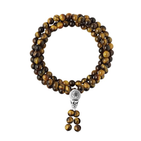 Armband TIGERAUGE — 925er Silber rhodiniert — 70 cm — Herren - Image 1