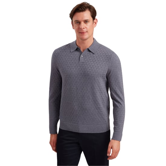 Ted Baker Morar T Stitch Strick-poloshirt In Mittelblau - Image 3