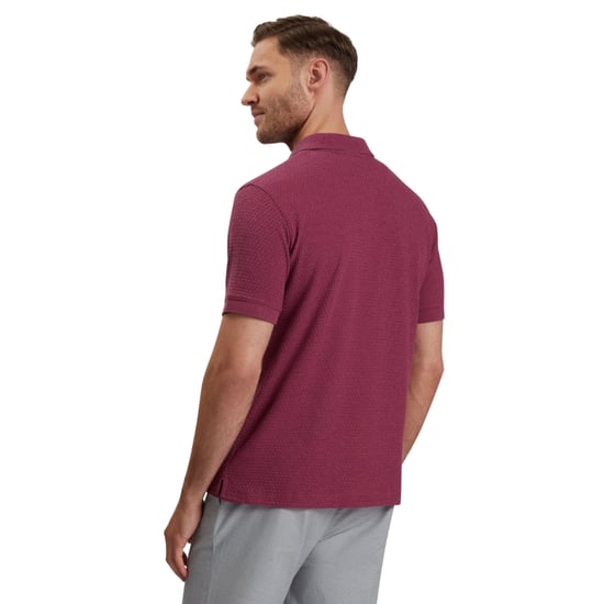 Ted Baker Redman Regular Strukturiertes Fuchsia Polohemd - Image 3