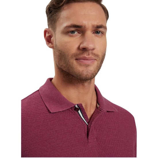 Ted Baker Redman Regular Strukturiertes Fuchsia Polohemd - Image 5