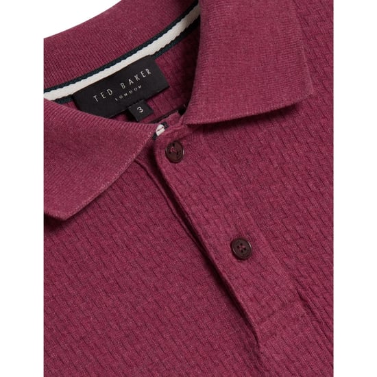 Ted Baker Redman Regular Strukturiertes Fuchsia Polohemd - Image 6