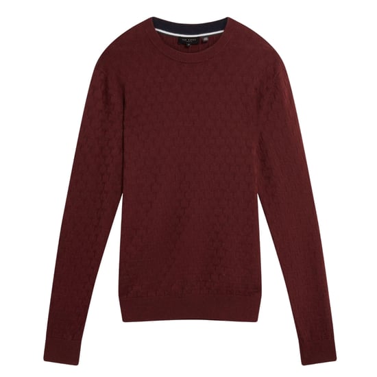 Ted Baker Sainsy T Stitch Rundhalspullover In Bordeauxrot - Image 1