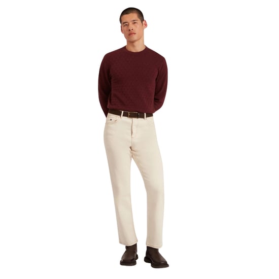 Ted Baker Sainsy T Stitch Rundhalspullover In Bordeauxrot - Image 3
