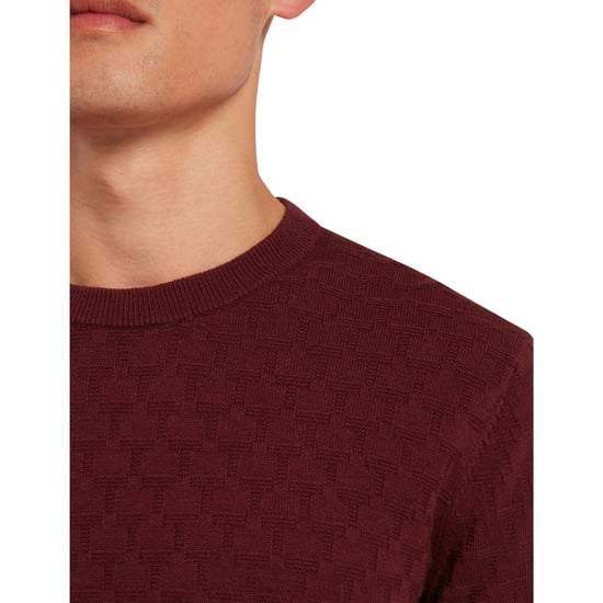 Ted Baker Sainsy T Stitch Rundhalspullover In Bordeauxrot - Image 4