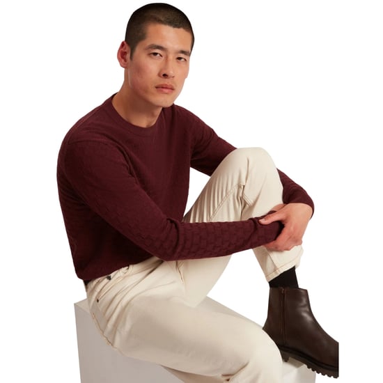 Ted Baker Sainsy T Stitch Rundhalspullover In Bordeauxrot - Image 5