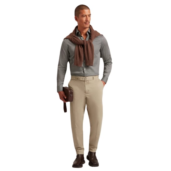 Ted Baker Jozef Mini Geo Print Khaki Hemd - Image 4