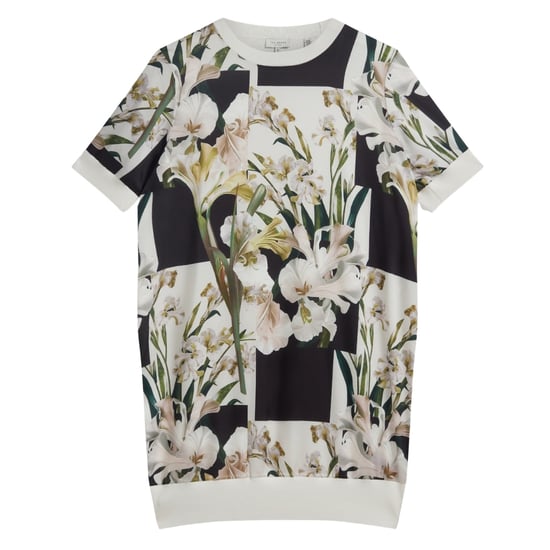 Ted Baker Roneea Kastenförmiges Kleid Mit Print Und Webmuster In Elfenbein - Image 1