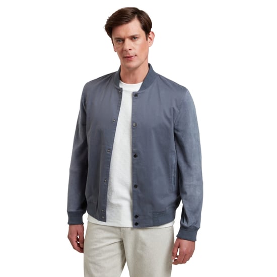 Ted Baker Liams Bomberjacke Aus Baumwolltwill Und Wildleder, Blau - Image 4