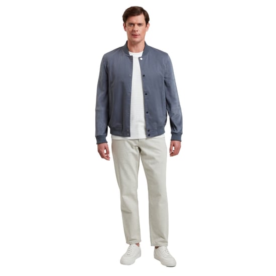Ted Baker Liams Bomberjacke Aus Baumwolltwill Und Wildleder, Blau - Image 5