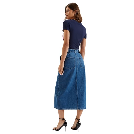 Ted Baker Heloda Jeans-midirock In Blau Mit Schlitz In Der Mitte - Image 4