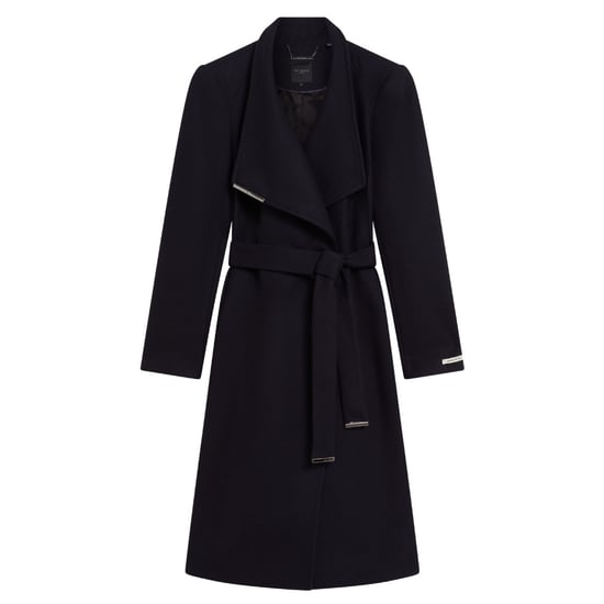 Ted Baker Rose Midi-langer Wollmantel Mit Gürtel In Marineblau - Image 1