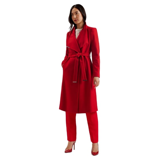 Ted Baker Rose Midi-langer, Roter Wollmantel Mit Gürtel - Image 3