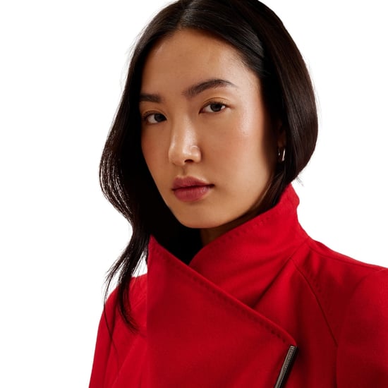 Ted Baker Rose Midi-langer, Roter Wollmantel Mit Gürtel - Image 5