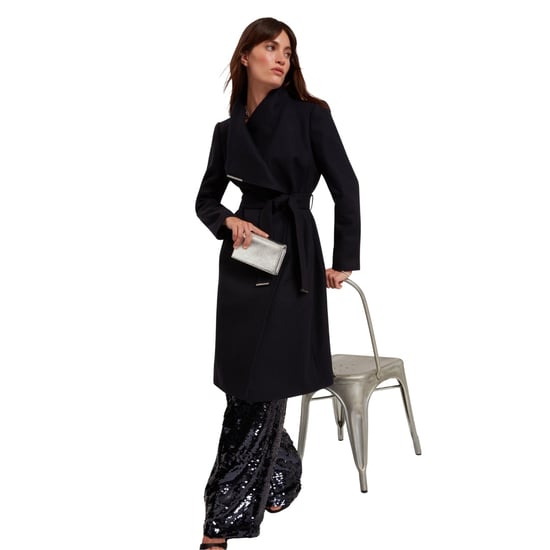 Ted Baker Rose Midi-langer Wollmantel Mit Gürtel In Marineblau - Image 6