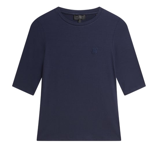 Ted Baker Casy Tailliertes Kurzarm-t-shirt Mit Markenaufdruck Auf Der Brust, Marineblau - Image 1