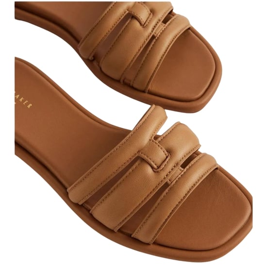 Ted Baker Leeiaa Flat Woven T Logo Brown Slide Sandals - Image 3