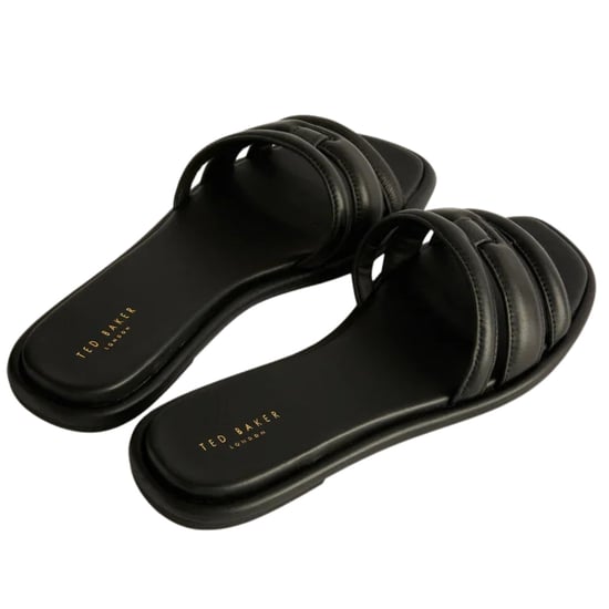 Ted Baker Leeiaa Flat Woven T Logo Black Slide Sandals - Image 3