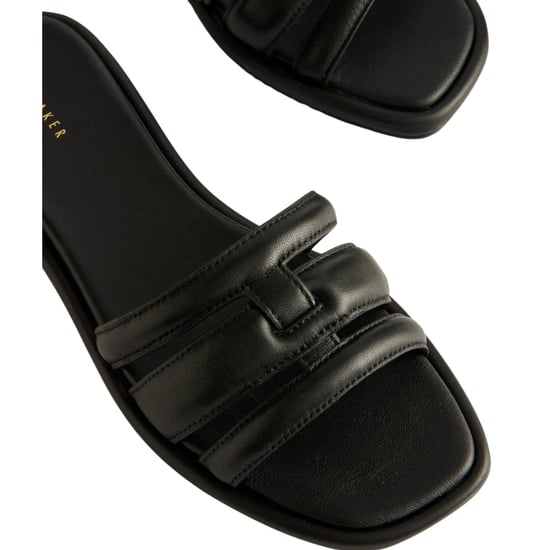 Ted Baker Leeiaa Flat Woven T Logo Black Slide Sandals - Image 4