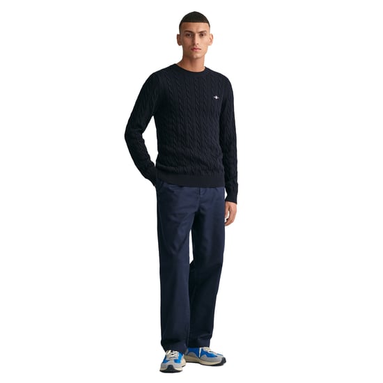 GANT Herren Baumwoll-Kabelstrick-Pullover mit Rundhalsausschnitt - Image 5