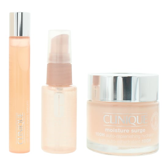 CLINIQUE MOISTURE SURGE SET: SERUM FÜR AUGENENTÖPFUNG 15ML + CREME 100H AUTO-REGENERIERENDER FEUCHTIGKEITSSPENDER CREME 75ML + MOISTURE SURGE GESICHTSSPRAY 30ML - Image 2