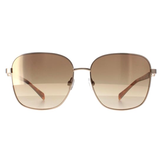 Karen Millen Quadratische Damen Sonnenbrille mit glänzendem Gold und dunkelbraunem Verlauf KM7020 - Image 1