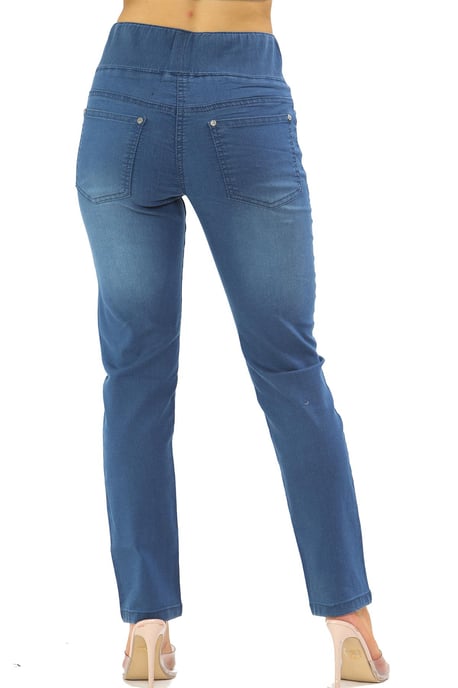 Bauchfreie Jeans mit elastischer Taille für Damen in Blau - Image 2