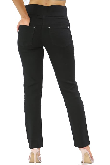 Bauchfreie Jeans mit elastischer Taille für Damen in Schwarz - Image 2