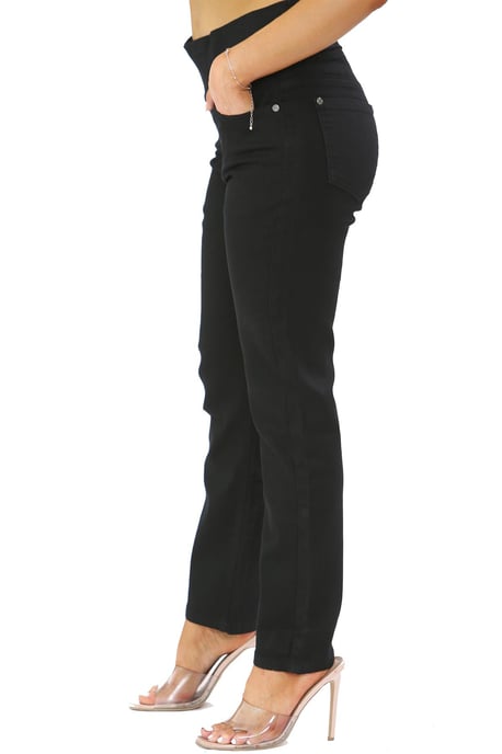Bauchfreie Jeans mit elastischer Taille für Damen in Schwarz - Image 3