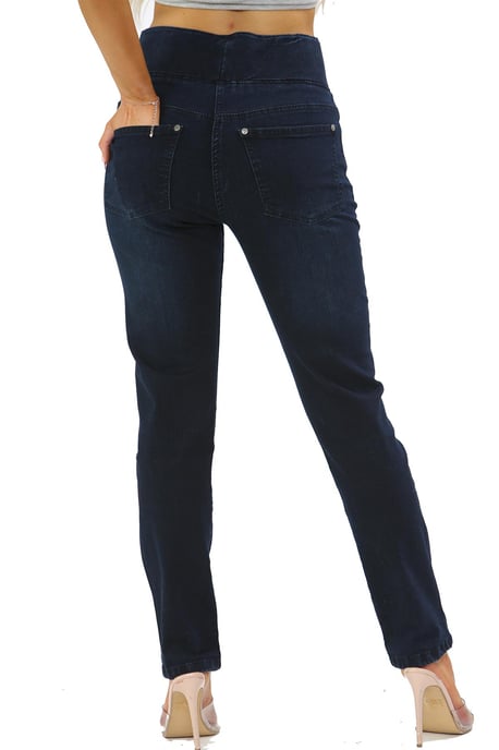 Damen Jeans mit elastischem Bund und Bauchkontrolle in Dunkelblau - Image 2