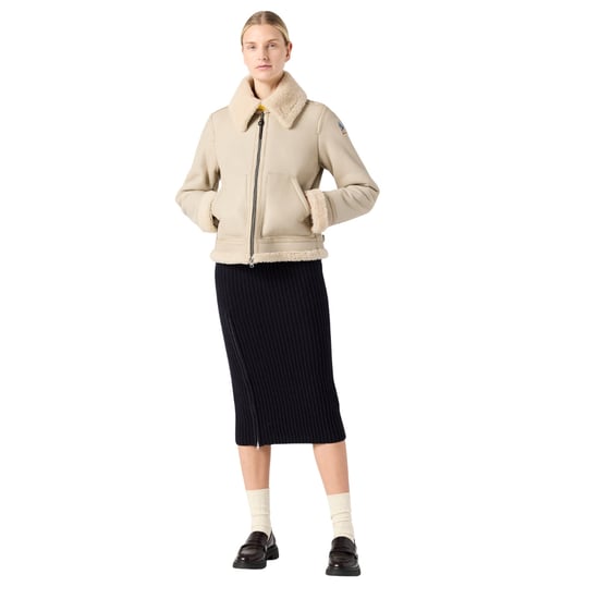 Parajumpers Gialean Special Lederjacke In Haferbraun - Image 5