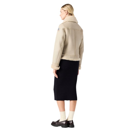 Parajumpers Gialean Special Lederjacke In Haferbraun - Image 6
